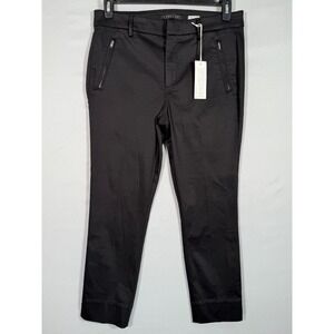 NWT Level‎ 99 Black Trousers Pant Tapered Size 31P Zip Pockets Stretch Logo Soft
